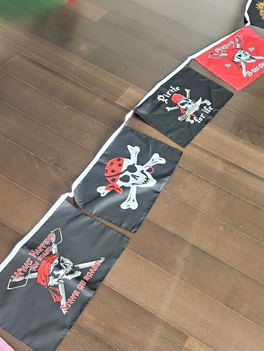 Pirate Skull Party Banner Black & Red